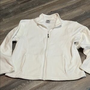 Women's White Zip-Up Fleece Jacket